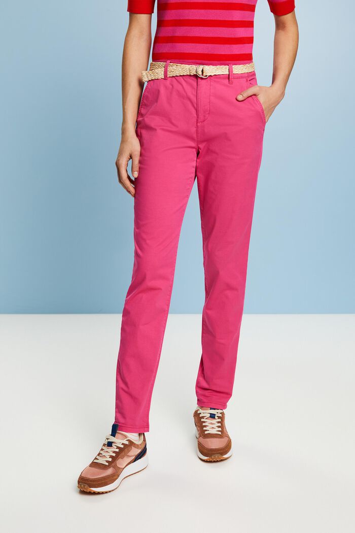 Belted Chino, PINK FUCHSIA, detail image number 0