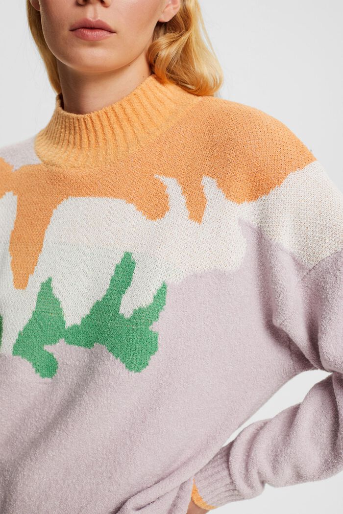 Multicoloured knitted jumper, LAVENDER, detail image number 2