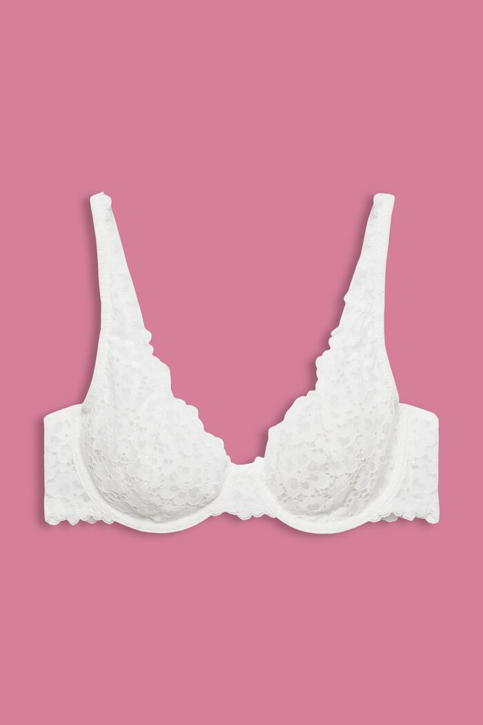 Floral Lace Bra, OFF WHITE, detail image number 4
