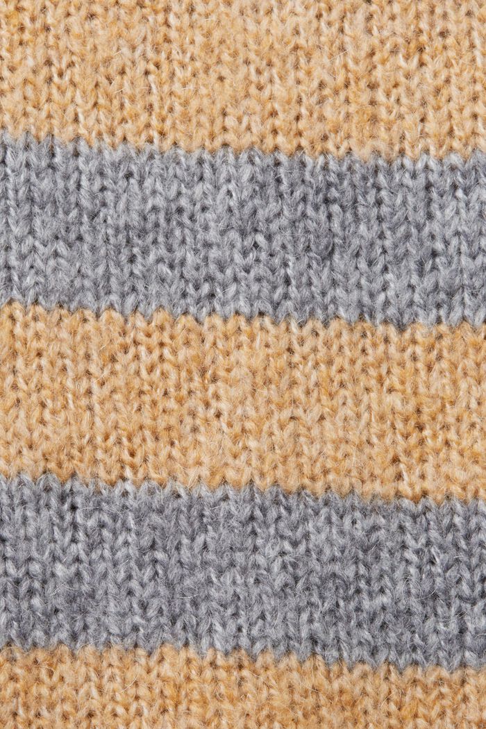 Wool-Mohair Blend Striped Sweater, DUSTY NUDE, detail image number 5