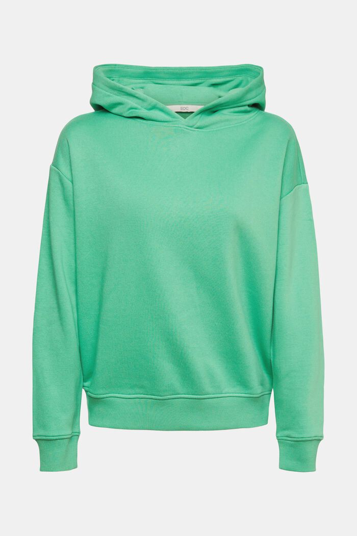 Hoodie made of organic blended cotton, GREEN, overview