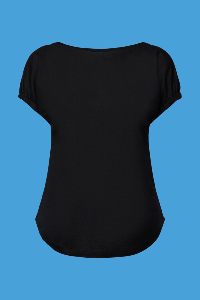 T-shirt with elastic sleeves, BLACK, detail image number 6