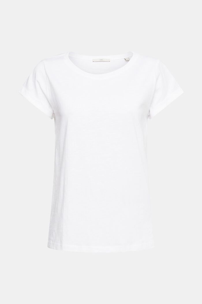 Plain T-shirt, WHITE, detail image number 2