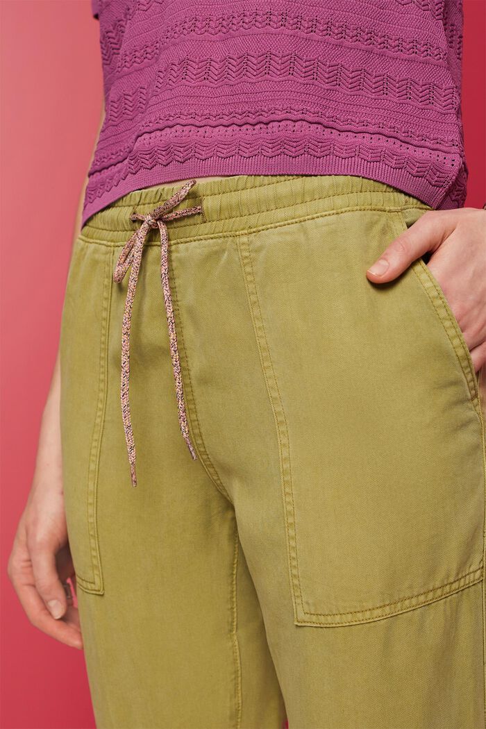 Trousers with an elasticated waistband, PISTACHIO GREEN, detail image number 2