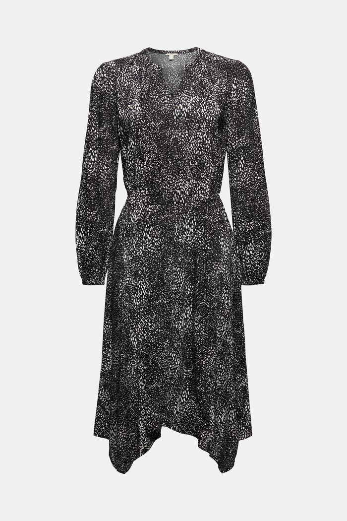 Printed midi dress, LENZING™ ECOVERO™, BLACK, overview