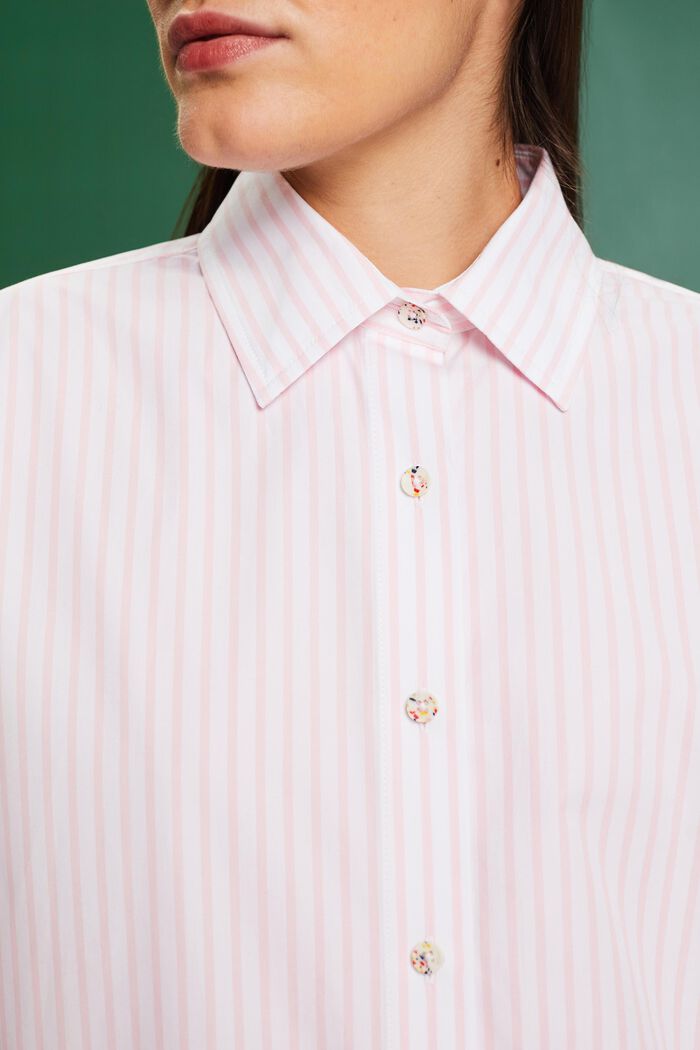 Striped Poplin Shirt, PASTEL PINK, detail image number 3