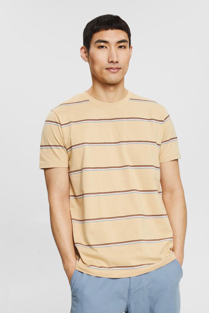 Jersey T-shirt with stripes, SAND, detail image number 0