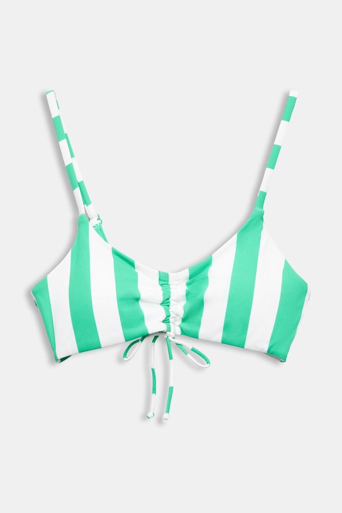 Striped Padded Bikini Top, NEW GREEN, detail image number 4