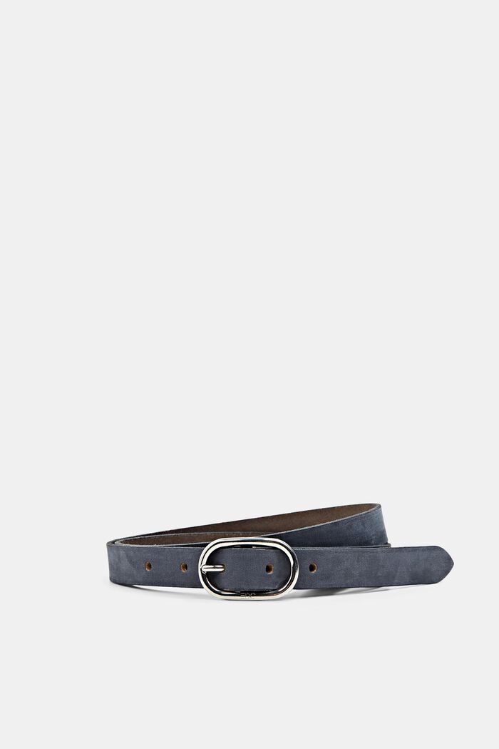 Narrow leather belt, NAVY, detail image number 0