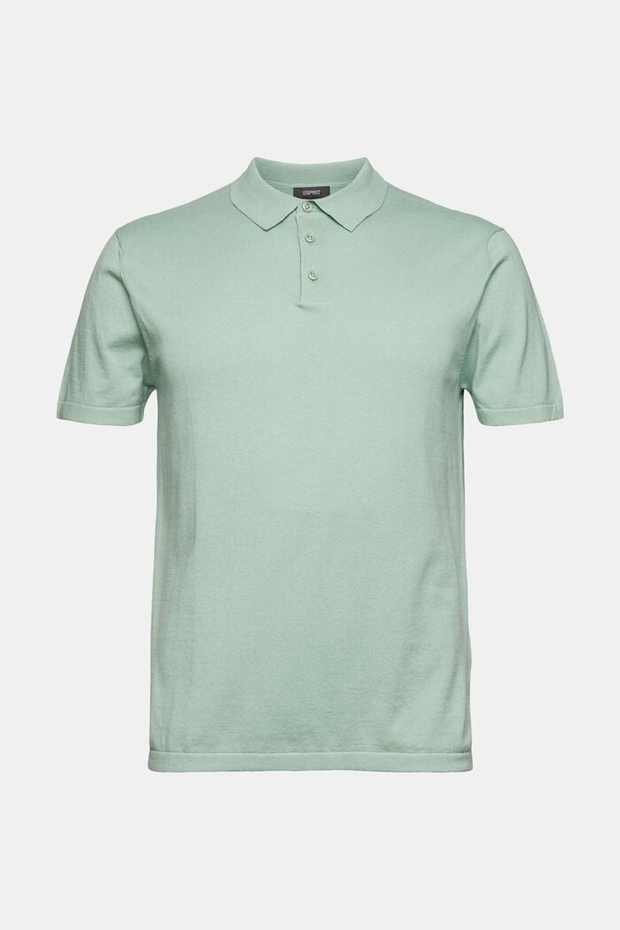 Containing TENCEL™: polo shirt in a knit look, LIGHT GREEN, detail image number 5