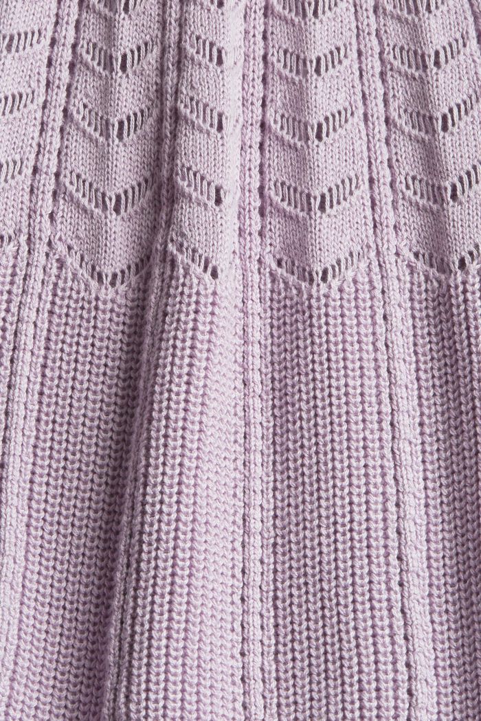 Short-sleeved jumper in 100% cotton, LILAC, detail image number 4