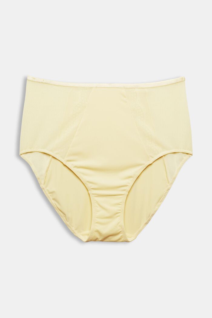 Made of recycled material: high-waisted briefs with mesh, LIGHT YELLOW, detail image number 4
