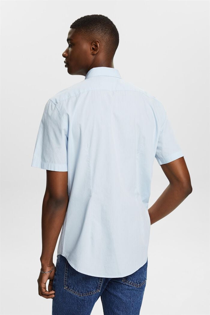 Cotton Poplin Short-Sleeve Shirt, LIGHT BLUE, detail image number 2