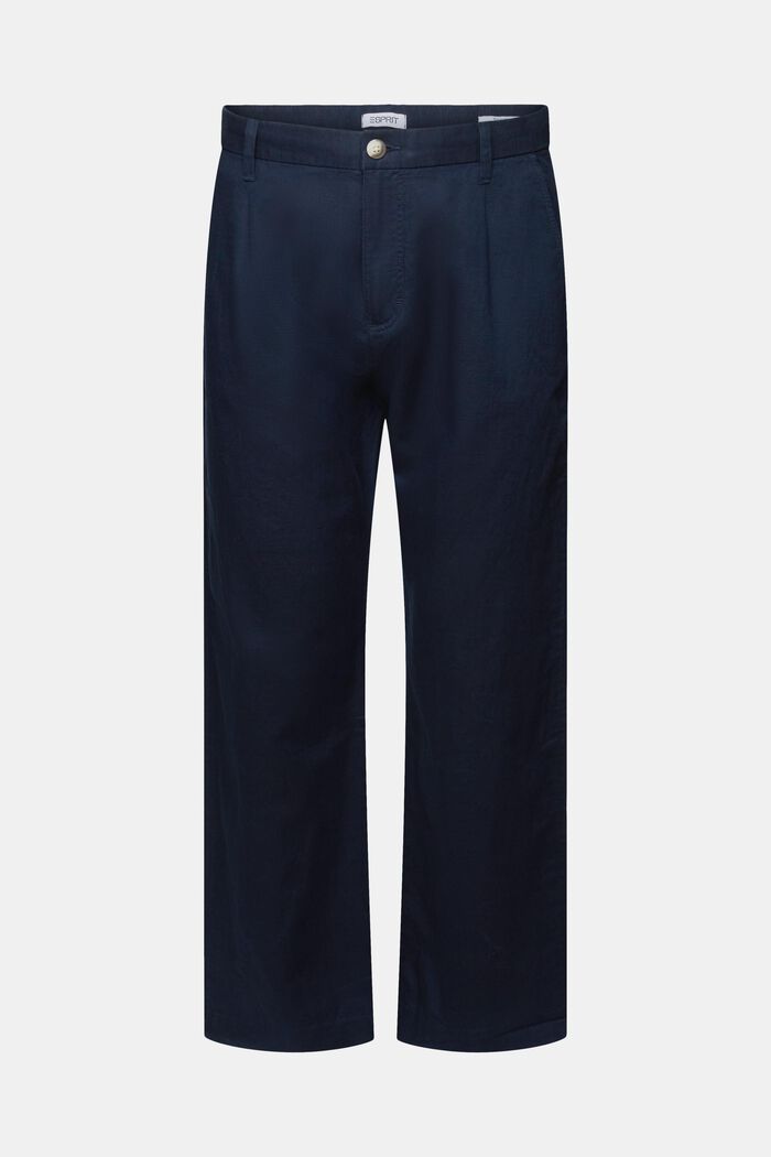 Linen-Cotton Straight Pant, NAVY, detail image number 6