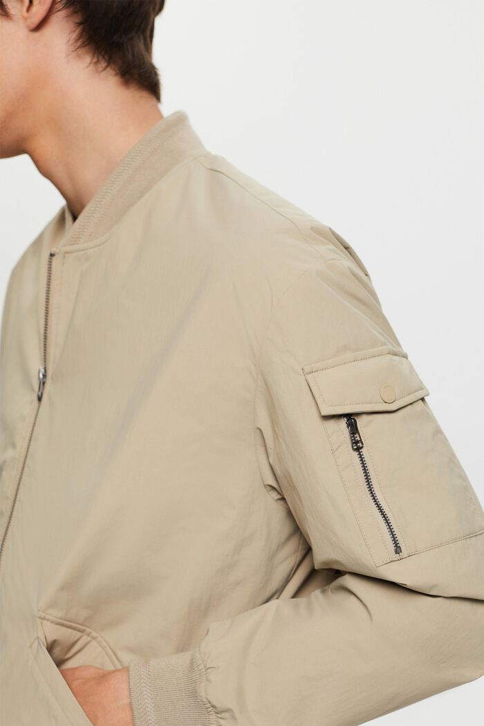 Recycled: bomber-style jacket, SAND, detail image number 2