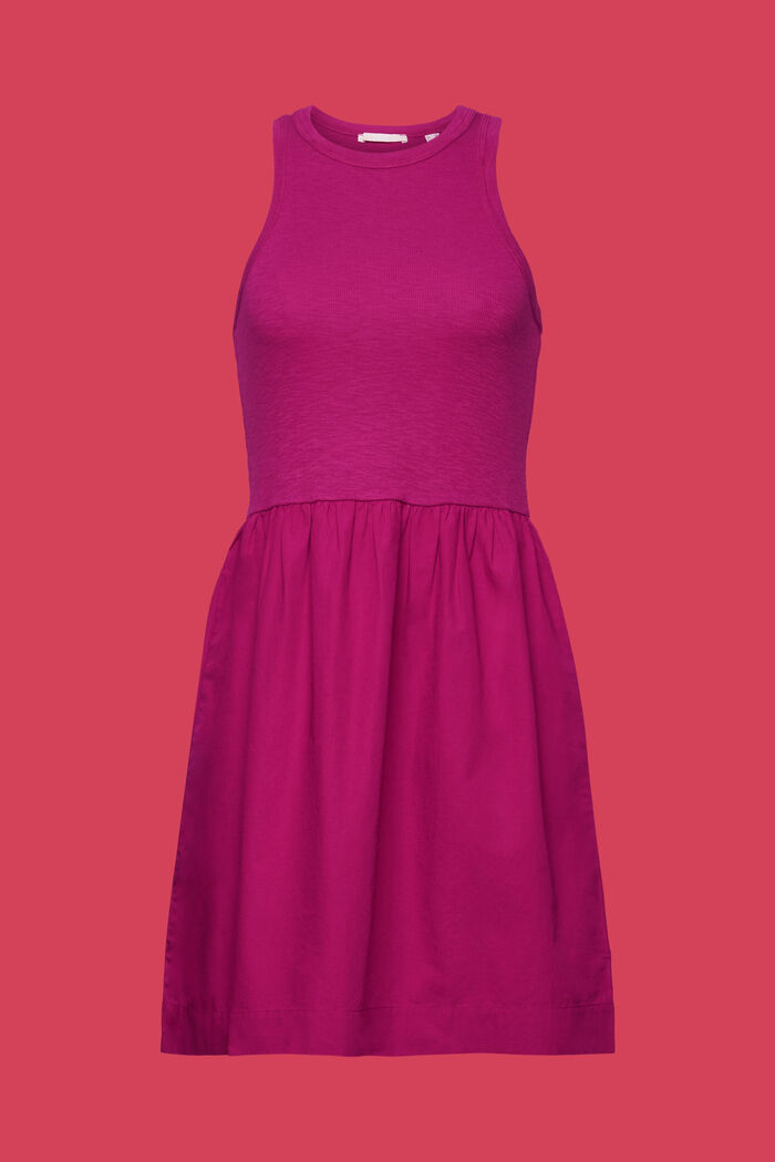 Fabric mix mini dress, DARK PINK, detail image number 8