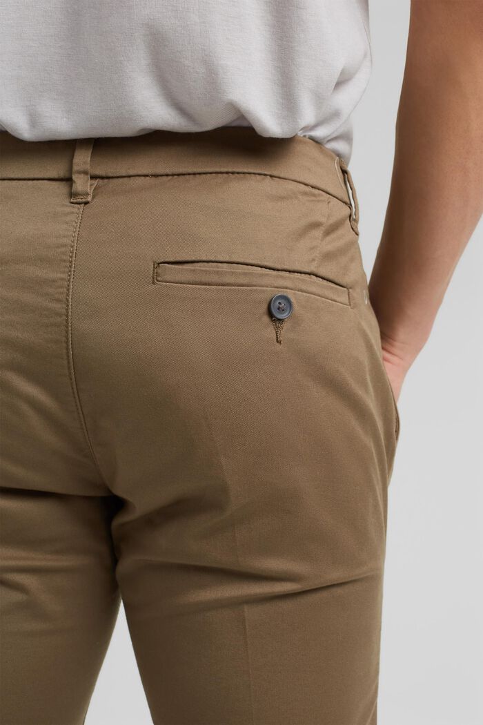 Stretch chinos with organic cotton, BEIGE, detail image number 5