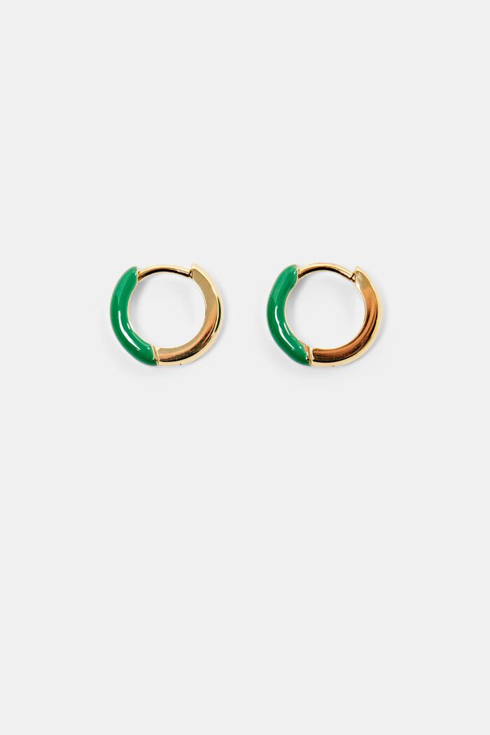 Two-Tone Small Earring, GREEN, detail image number 0