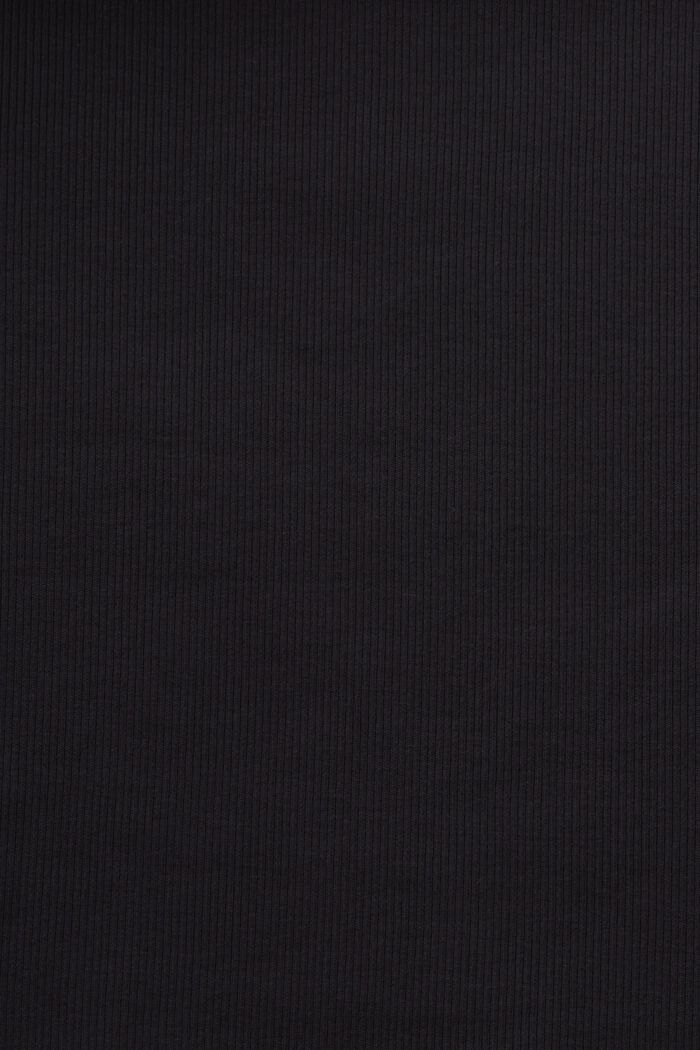 Ribbed Cotton Cropped T-Shirt, BLACK, detail image number 5