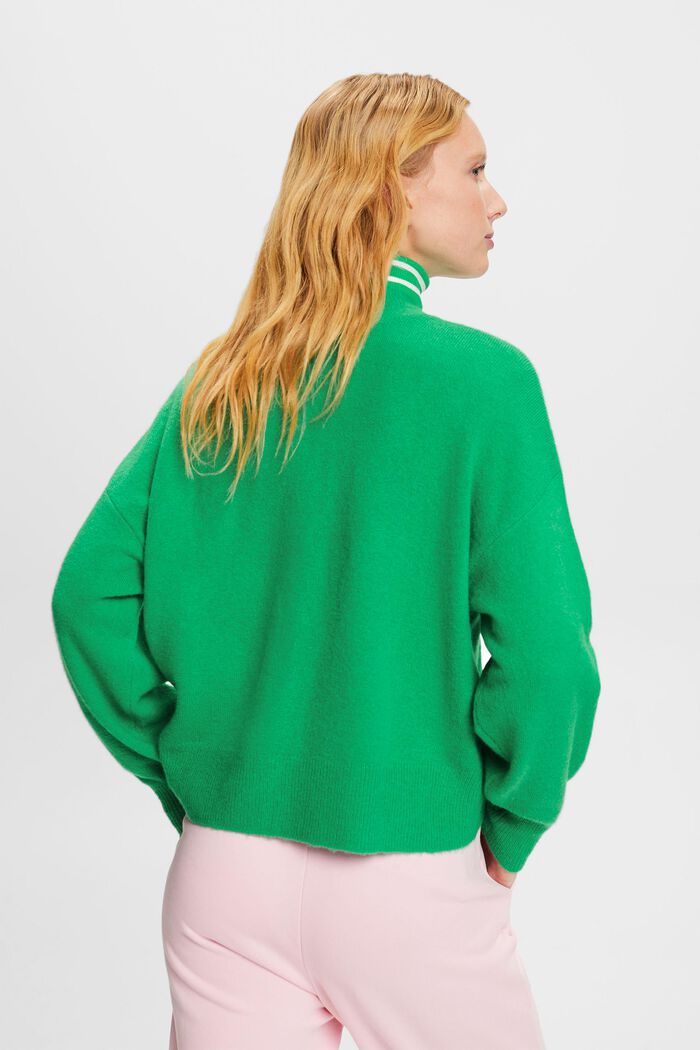 Wool Blend Crewneck Sweater, GREEN, detail image number 4