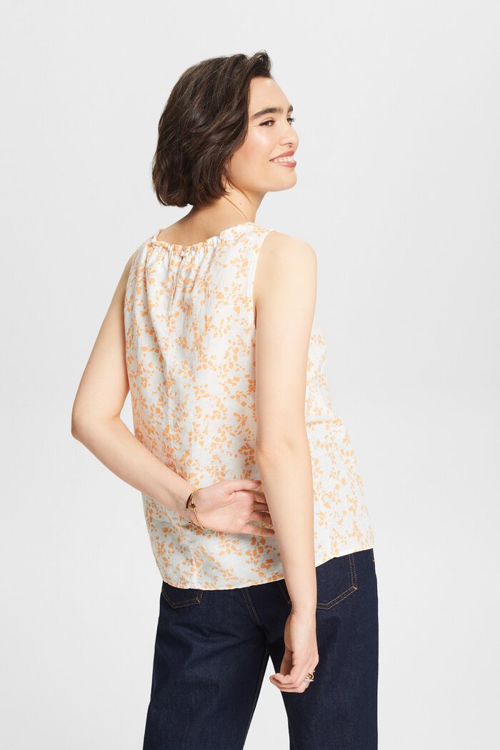 Printed Sleeveless Blouse, OFF WHITE, detail image number 2