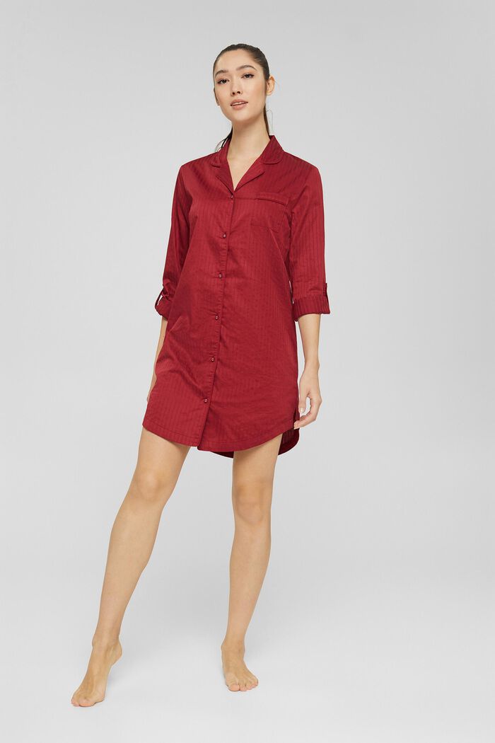 100% cotton nightshirt, CHERRY RED, detail image number 0