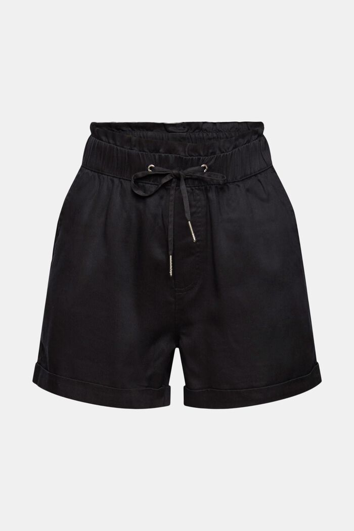Made of TENCEL™: shorts with a drawstring waistband, BLACK, overview