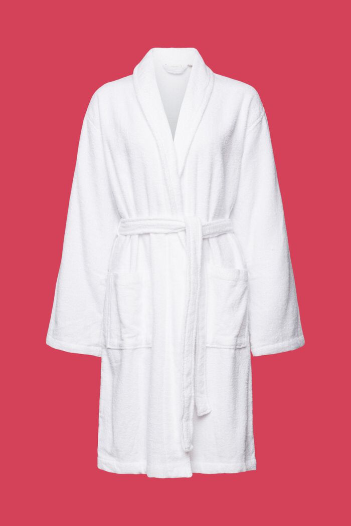 Unisex bathrobe, 100% cotton, WHITE, detail image number 6