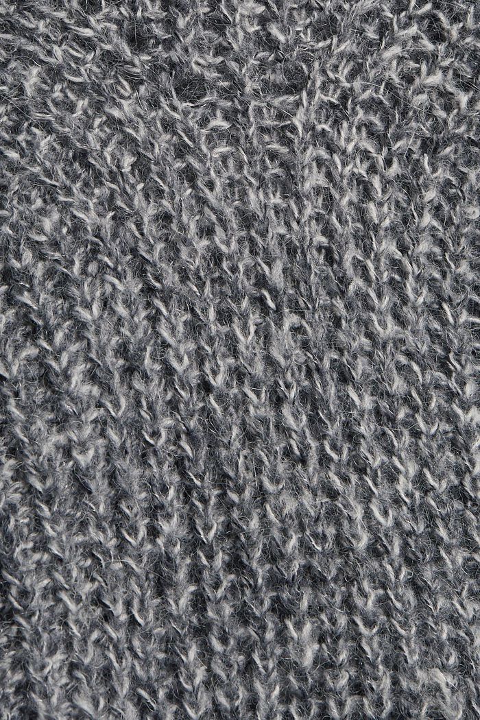 Jumper with a knit pattern in blended alpaca, GUNMETAL, detail image number 4