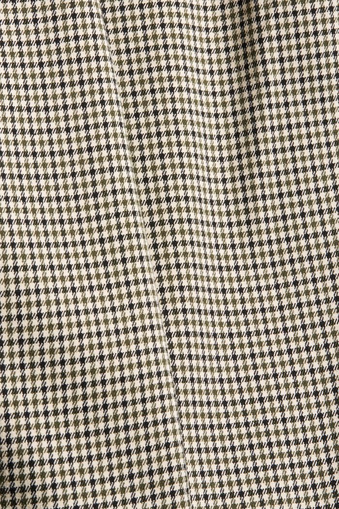 Trousers with a houndstooth check and button placket, DARK KHAKI, detail image number 4