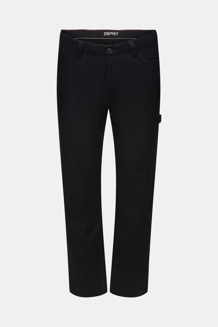Mid-Rise Straight Carpenter Trousers, BLACK, detail image number 7