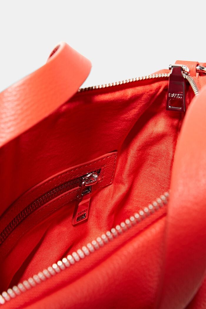 Leather shoulder bag, RED, detail image number 4