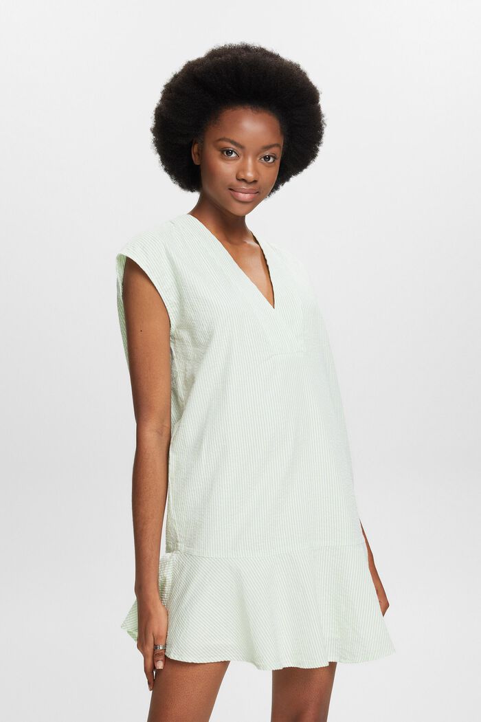 Sleeveless Peplum Mini Dress, LIGHT GREEN, detail image number 0