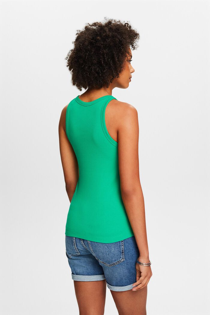 Ribbed Tank Top, GREEN, detail image number 2