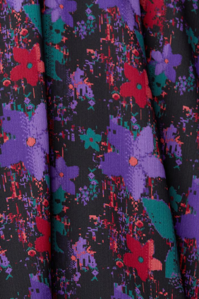 Patterned chiffon midi skirt, TEAL GREEN, detail image number 5