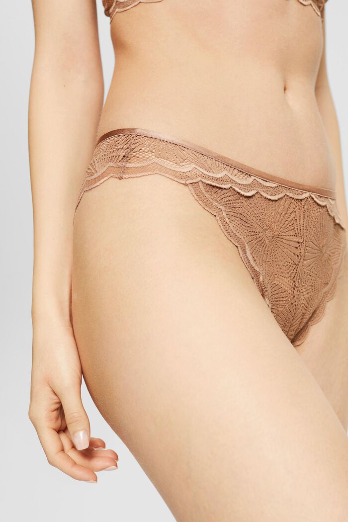 Recycled: lace Brazilian briefs, SKIN BEIGE, overview