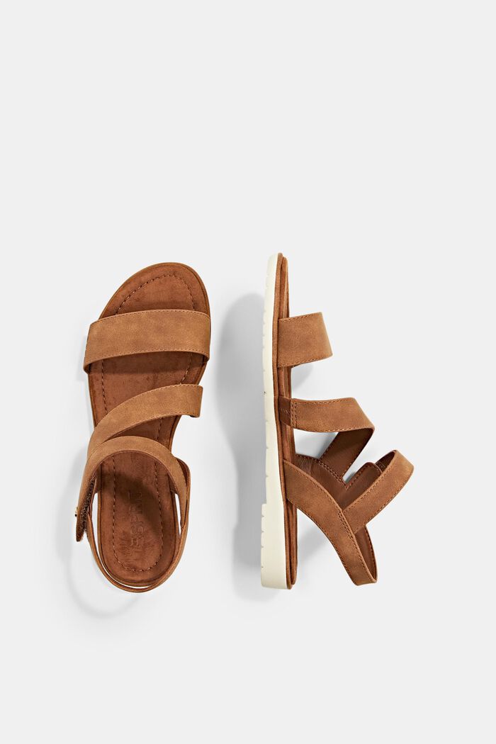Sandals with Velcro strap, CARAMEL, detail image number 1