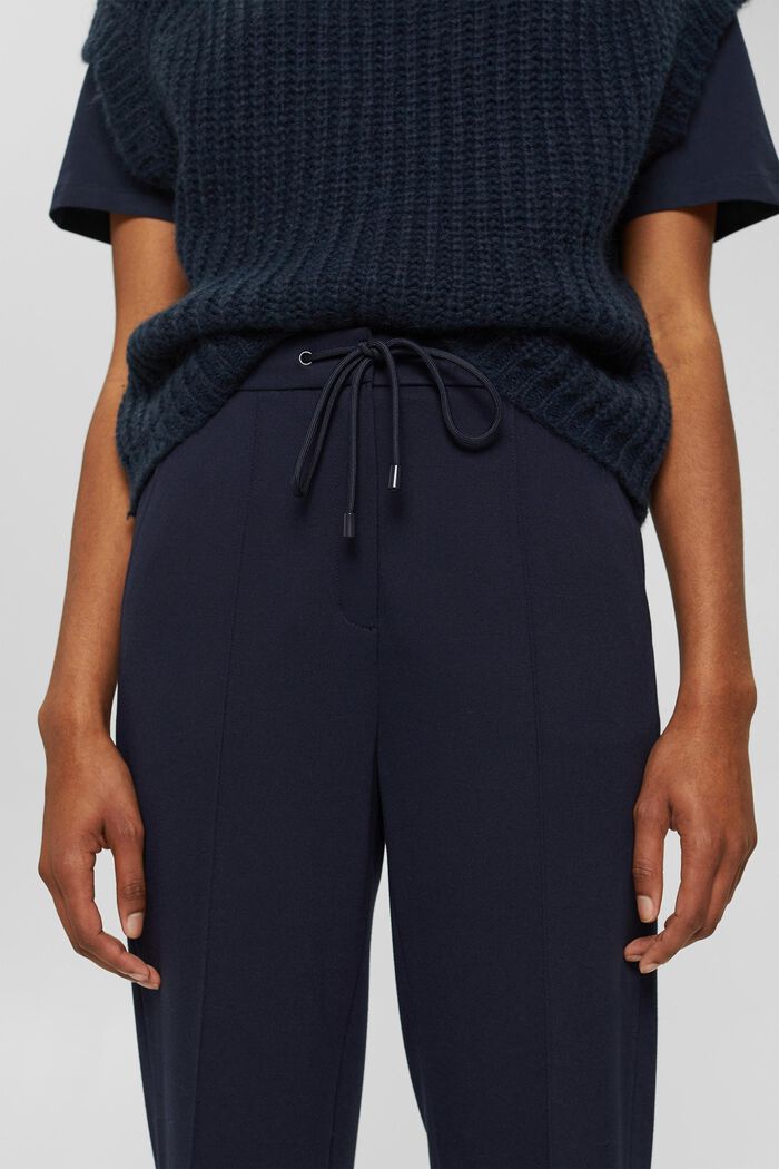 Stretch trousers with a drawstring, NAVY, detail image number 2