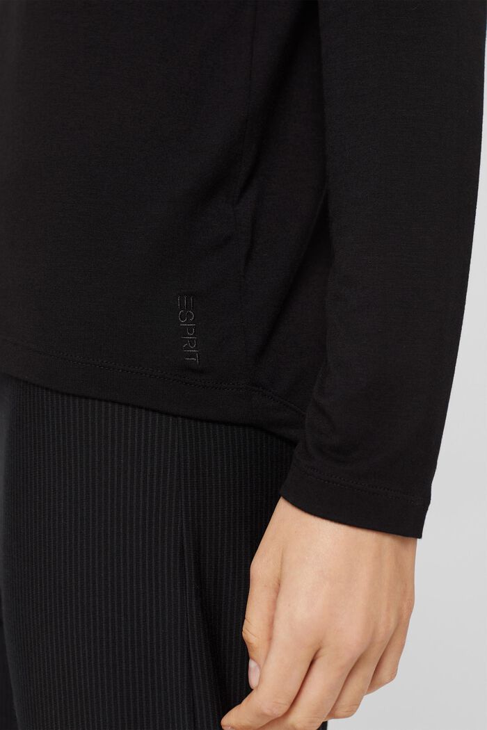 Pyjama top made of LENZING™ ECOVERO™, BLACK, detail image number 3