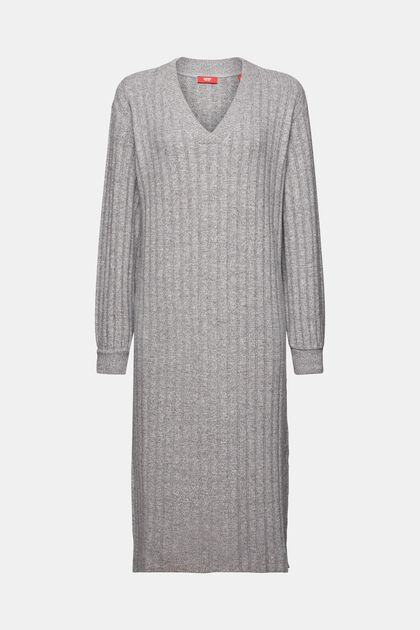 Brushed Rib-Knit Midi Dress