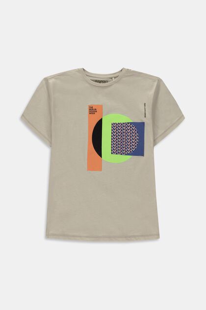 Cotton t-shirt with positive print on chest