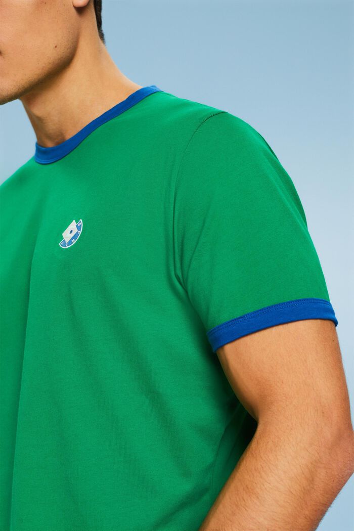 Logo Crewneck Cotton T-Shirt, GREEN, detail image number 3