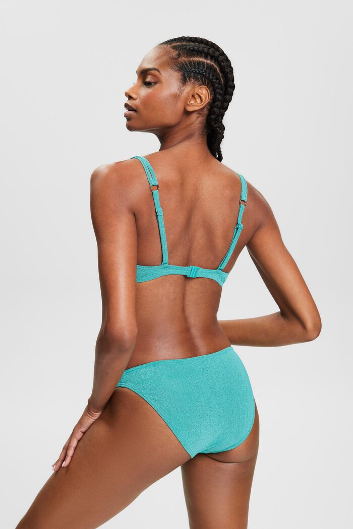 Two-Tone Underwire Bikini Top, AQUA GREEN, detail image number 3