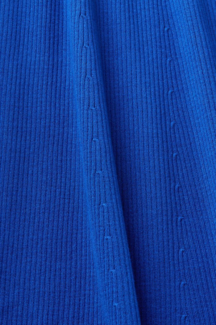 Sleeveless Ribbed Midi Dress, BRIGHT BLUE, detail image number 5