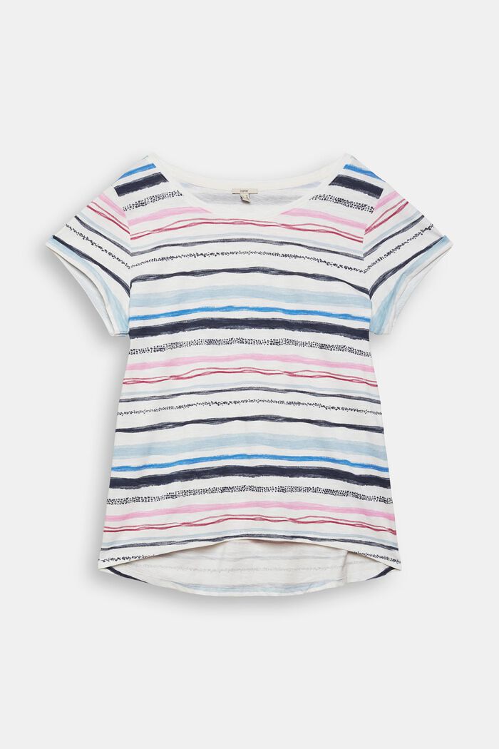 CURVY T-shirt with a striped pattern, OFF WHITE, detail image number 0