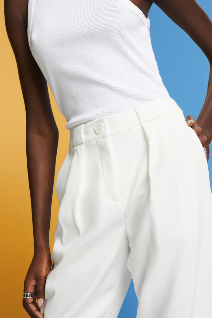 Spring twill cropped trousers, WHITE, detail image number 2