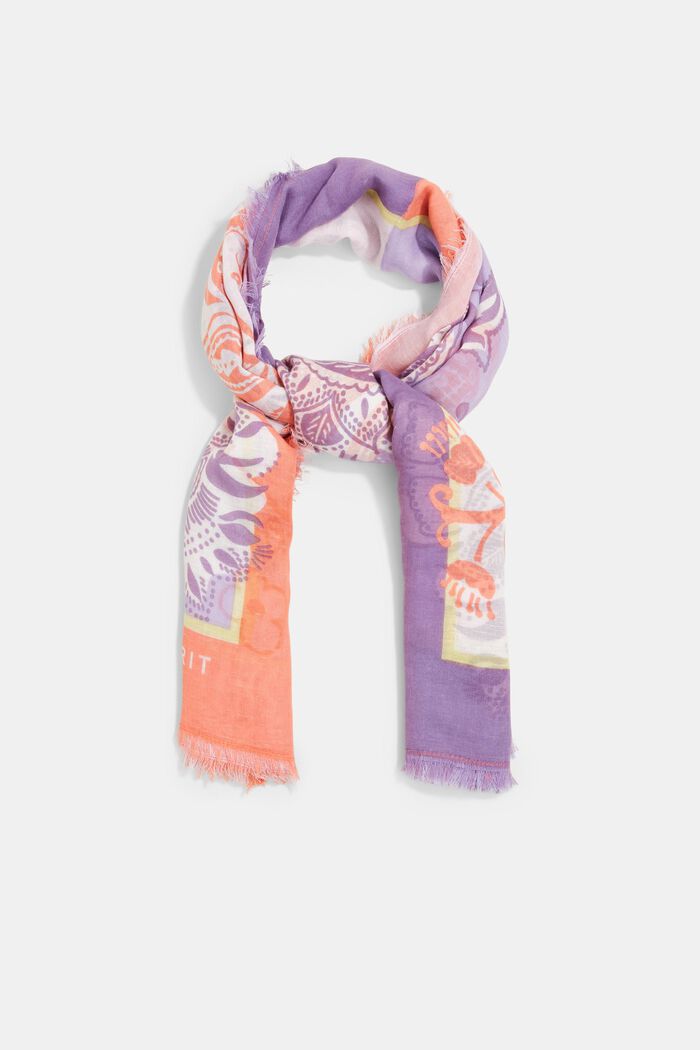 Patterned cotton blend scarf