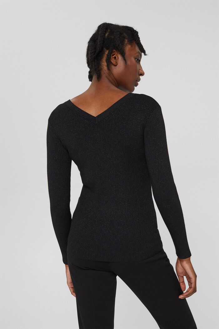 Glittery sweatshirt with LENZING™ ECOVERO™, BLACK, detail image number 3