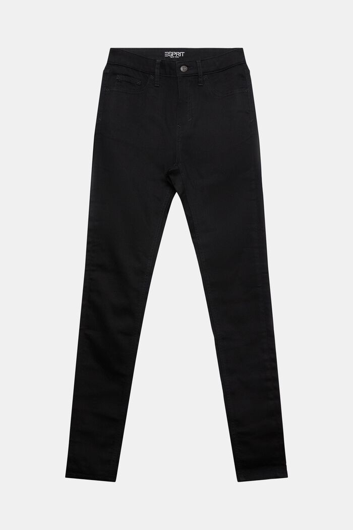 Non-fade skinny jeans, stretch cotton, BLACK RINSE, detail image number 7