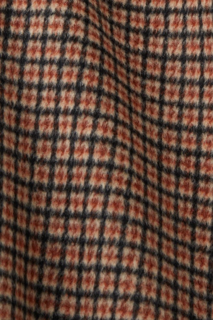 Checked wool-blend coat, TERRACOTTA, detail image number 6